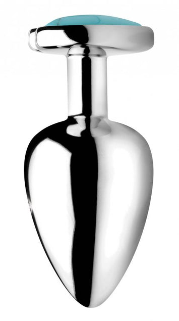 Booty Sparks Gemstones Large Heart Anal Plug Turquoise